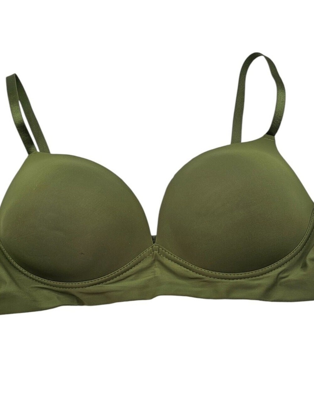 Strimline Intimates Womens Sz 38C Lightly Padded Push Up T Shirt Bra Green